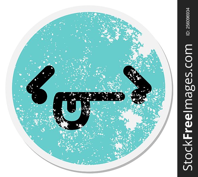 defeated face circular sticker