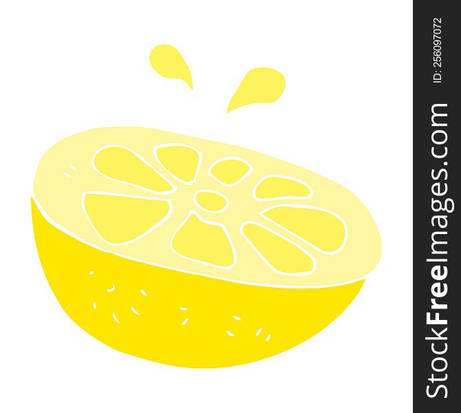 Flat Color Illustration Of A Cartoon Lemon
