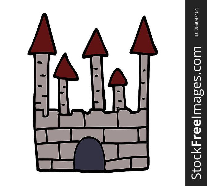 Cartoon Doodle Traditional Castle
