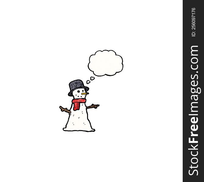 cartoon snowman in top hat