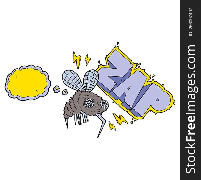 Thought Bubble Cartoon Fly Zapped