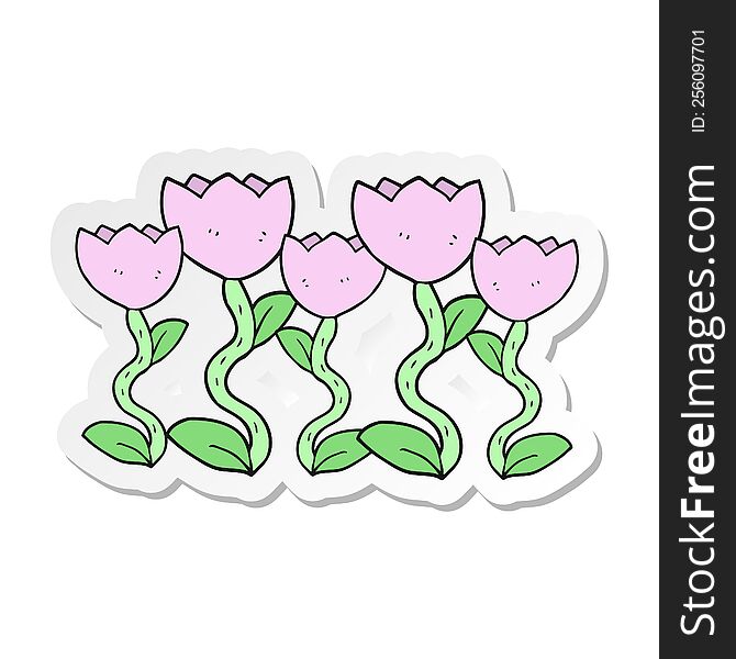 sticker of a cartoon flowers