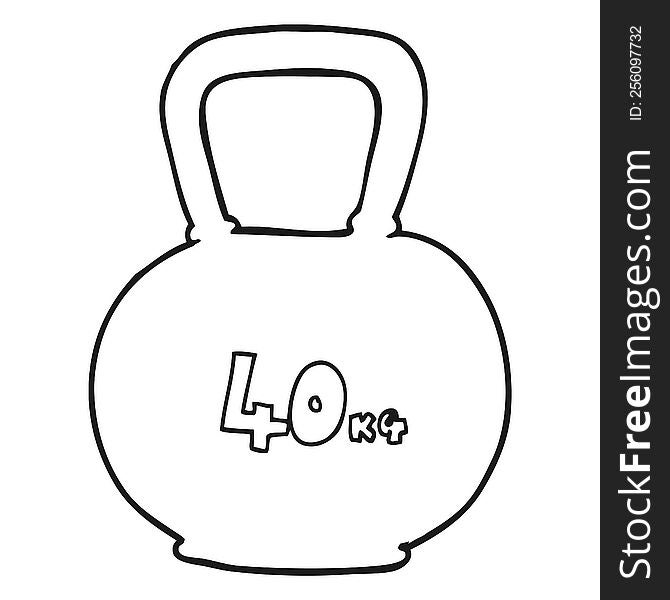 Black And White Cartoon 40kg Kettle Bell Weight