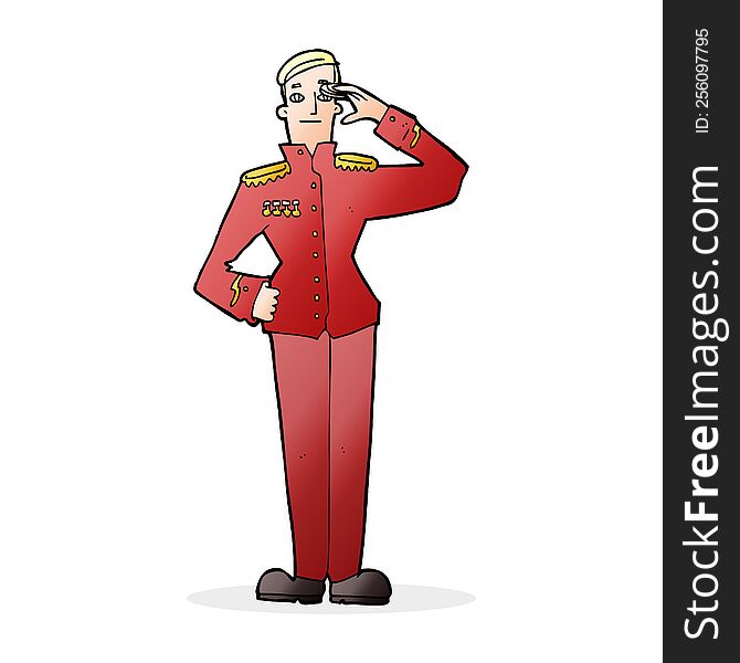 Cartoon Military Man In Dress Uniform