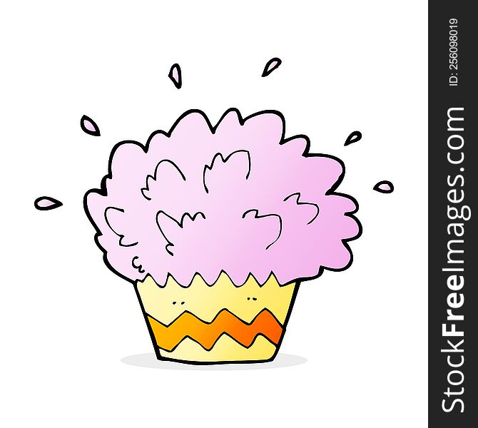 cartoon exploding cupcake