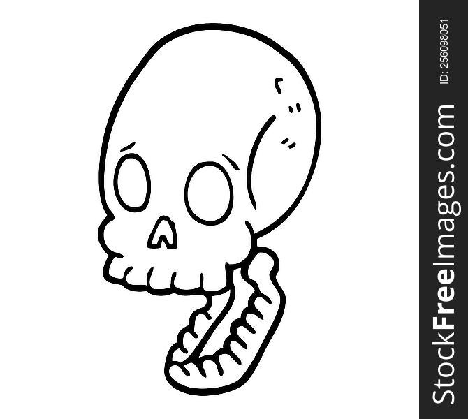 Line Drawing Cartoon Skull