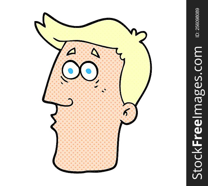 freehand drawn cartoon male face