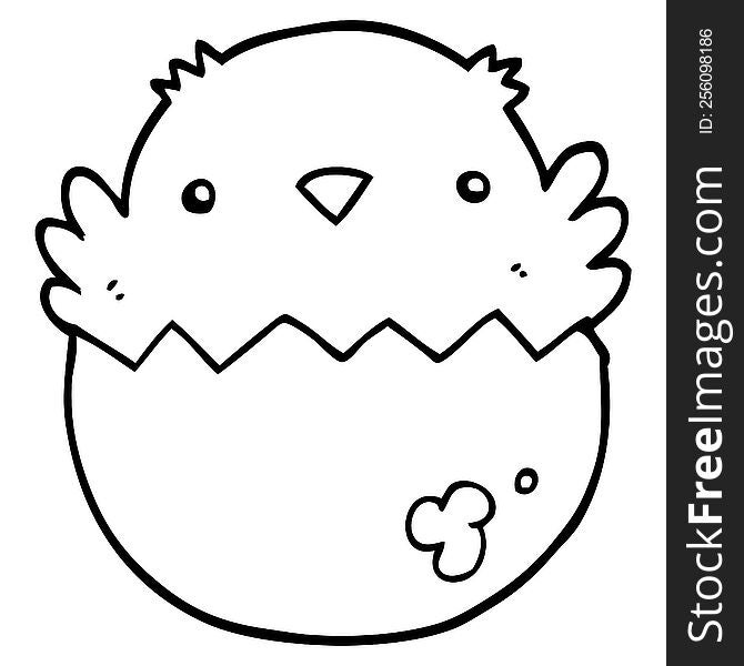 cartoon chick hatching from egg