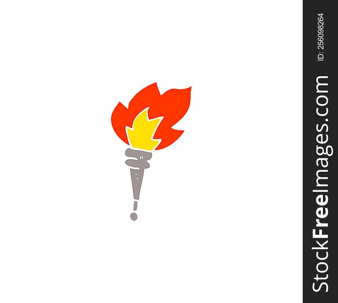 Cartoon Doodle Flaming Torch