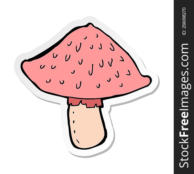 Sticker Of A Cartoon Wild Mushroom