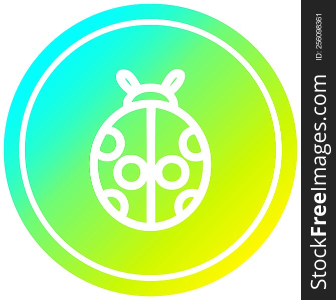 cute ladybug circular icon with cool gradient finish. cute ladybug circular icon with cool gradient finish