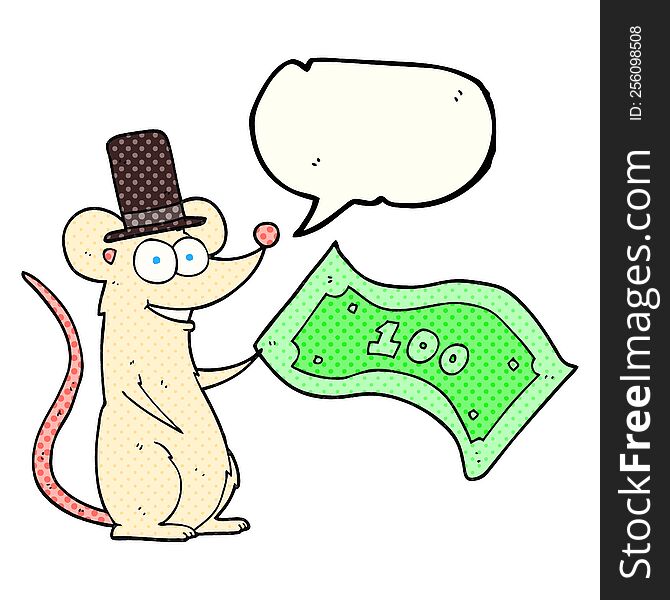 Comic Book Speech Bubble Cartoon Rich Mouse