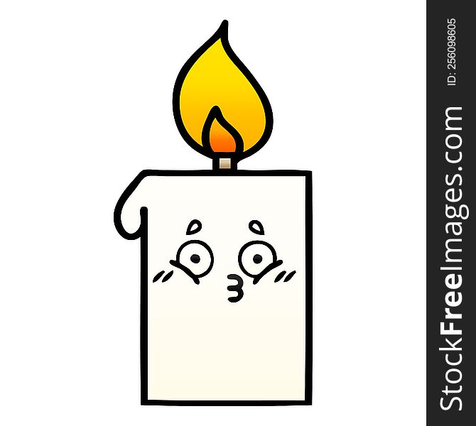 Gradient Shaded Cartoon Lit Candle