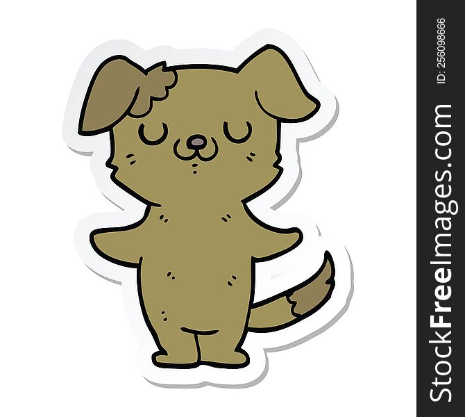 Sticker Of A Cartoon Puppy