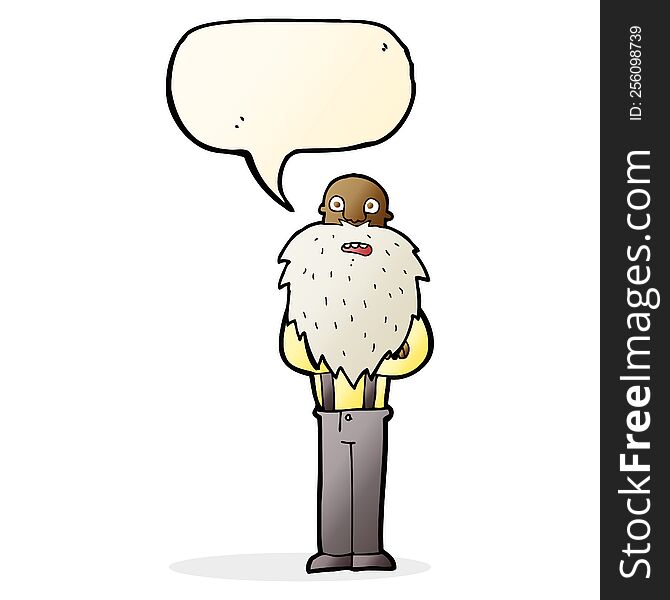Cartoon Bearded Old Man With Speech Bubble