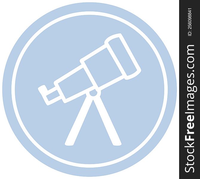astronomy telescope circular icon symbol