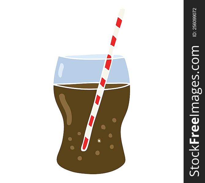 Flat Color Illustration Of A Cartoon Fizzy Drink