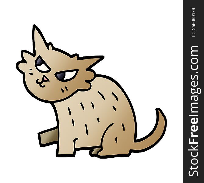 Cartoon Doodle Sly Cat