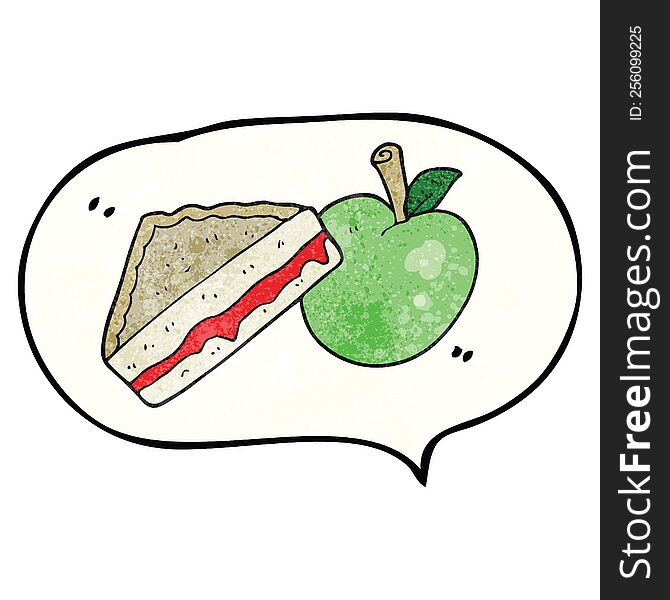 Speech Bubble Textured Cartoon Packed Lunch