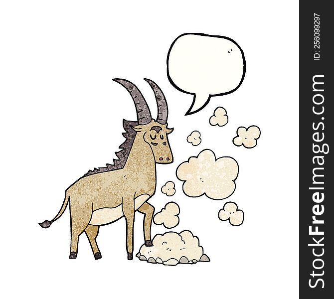 Speech Bubble Textured Cartoon Antelope