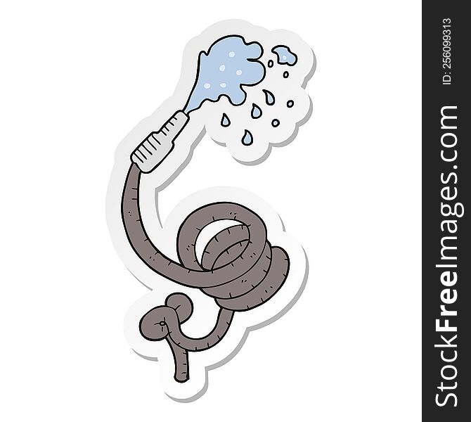 sticker of a cartoon hose pipe