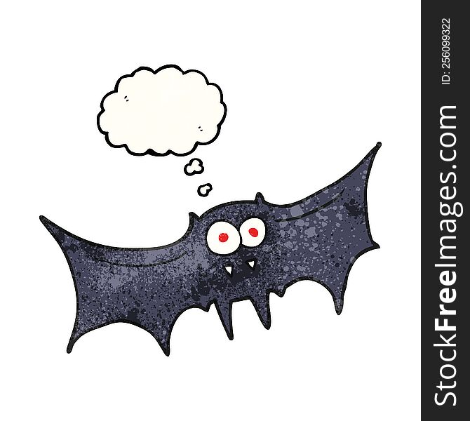 Thought Bubble Textured Cartoon Vampire Bat