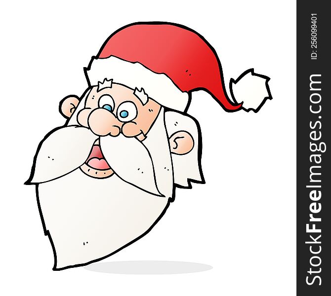 cartoon jolly santa claus face