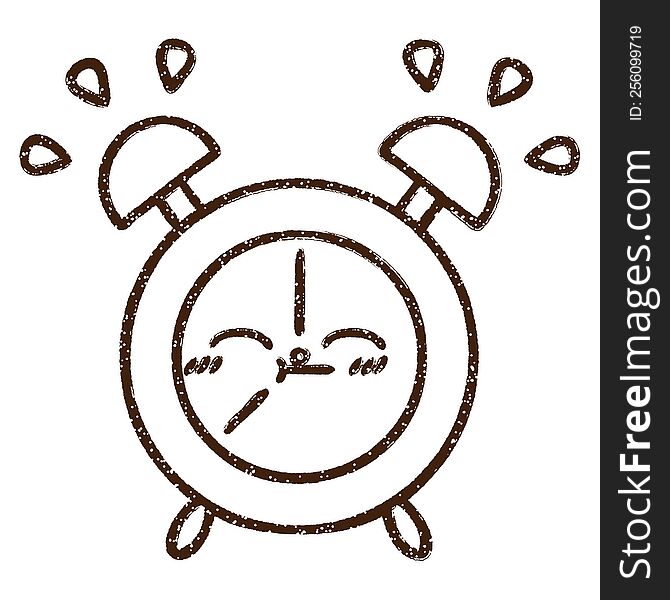Alarm Clock Charcoal Drawing