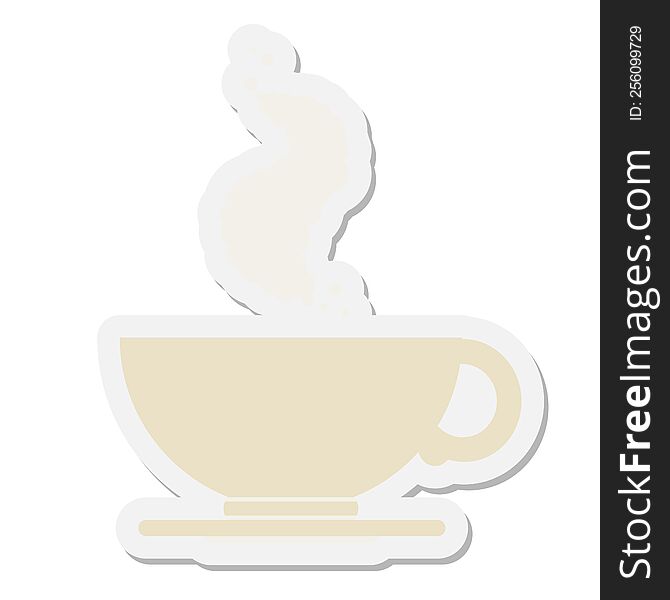 steaming cup of coffee sticker