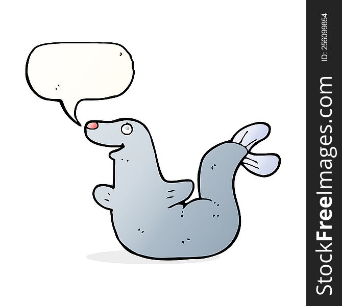 cartoon seal with speech bubble