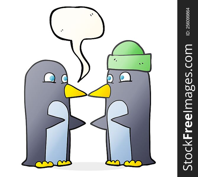 speech bubble cartoon penguins