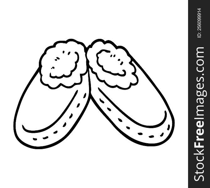 line drawing cartoon comfy slippers