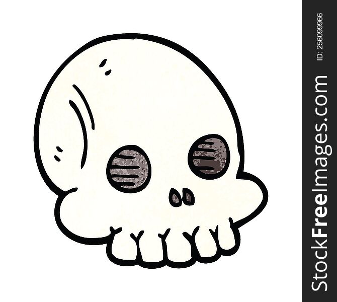 cartoon doodle halloween skull