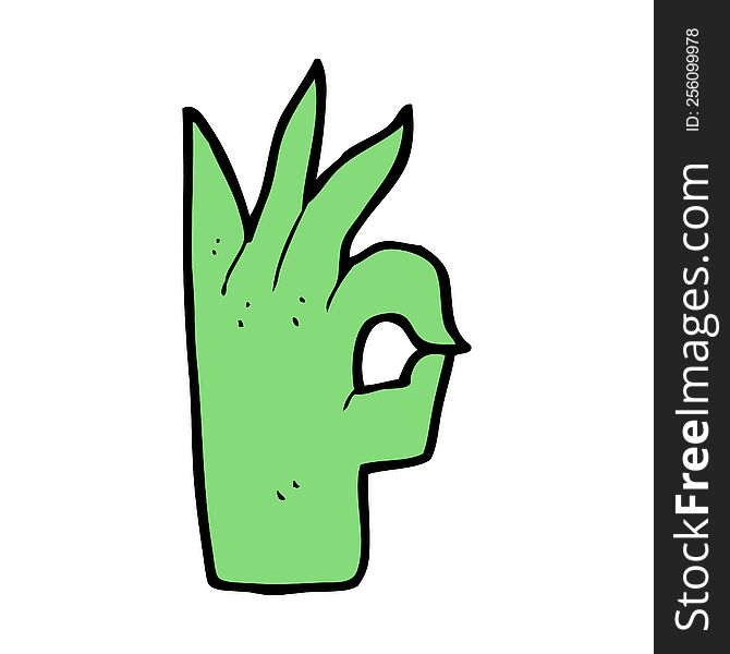 Cartoon Okay Hand Gesture