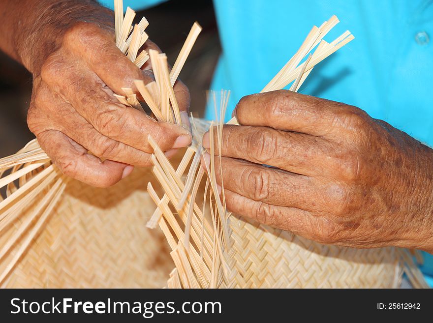 Handmade of rural Thai traditional bamboo weaving