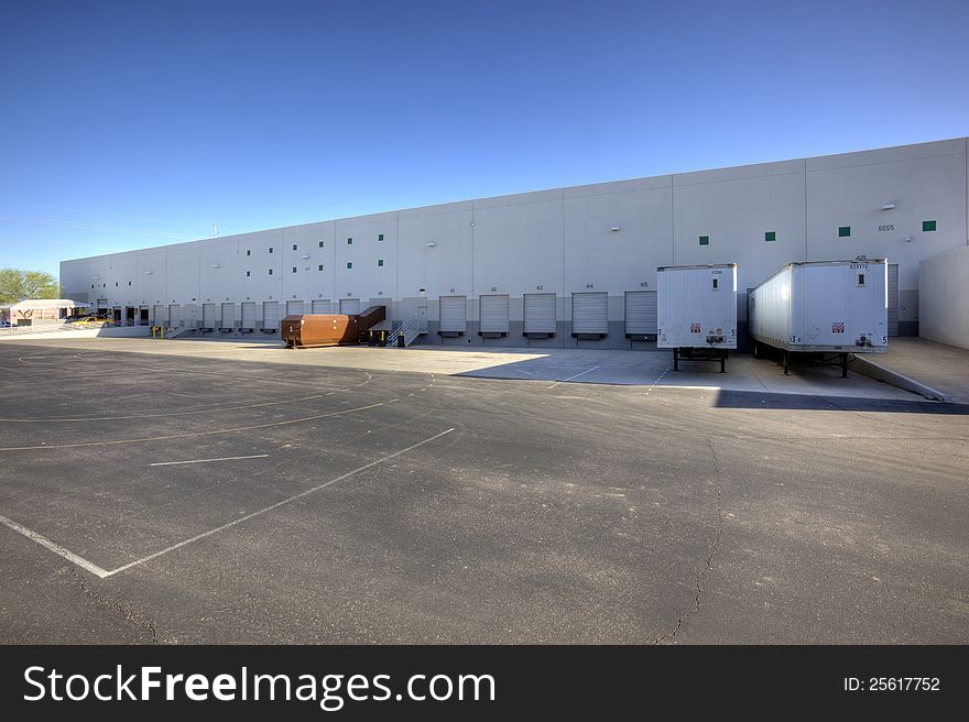 Loading docks at a typical modern warehouse. Loading docks at a typical modern warehouse
