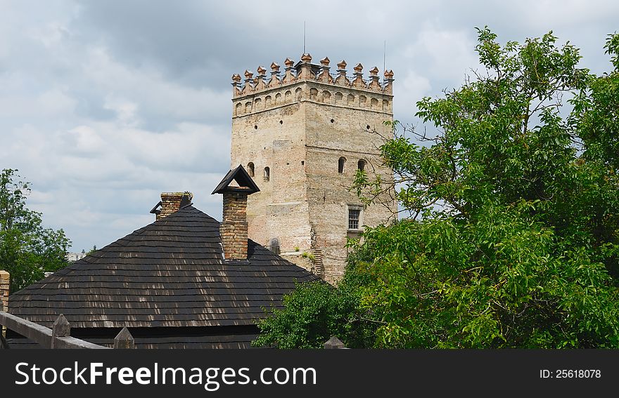 The ancient brick castle, historical brick lock