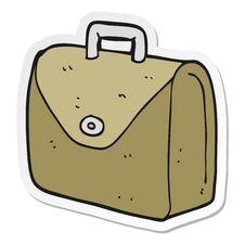 Sticker Of A Cartoon Old Briefcase Stock Image