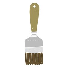Flat Color Illustration Of A Cartoon Paint Brush Stock Image