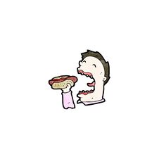 Cartoon Man Eating Junk Food Royalty Free Stock Images