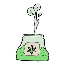 Free Cartoon Bag Of Weed Stock Photos - 256106133