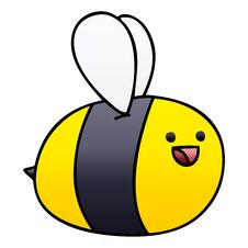 Quirky Gradient Shaded Cartoon Bumblebee Stock Photo