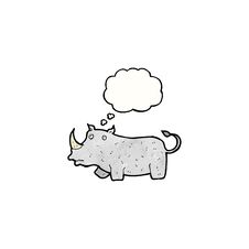 Cartoon Rhinoceros Stock Photo