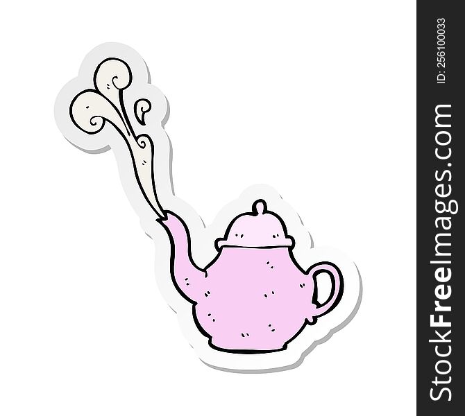 sticker of a cartoon teapot