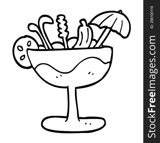 Line Drawing Cartoon Cocktail