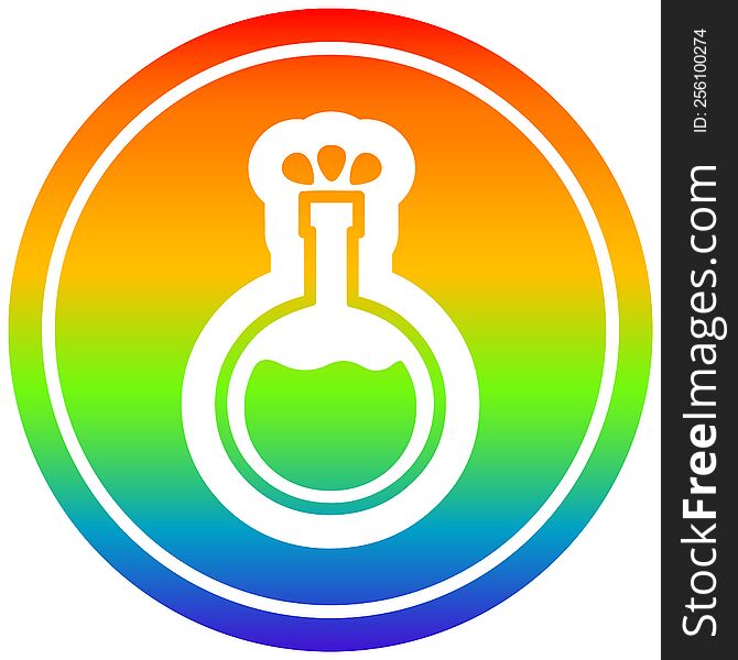 science experiment circular icon with rainbow gradient finish. science experiment circular icon with rainbow gradient finish