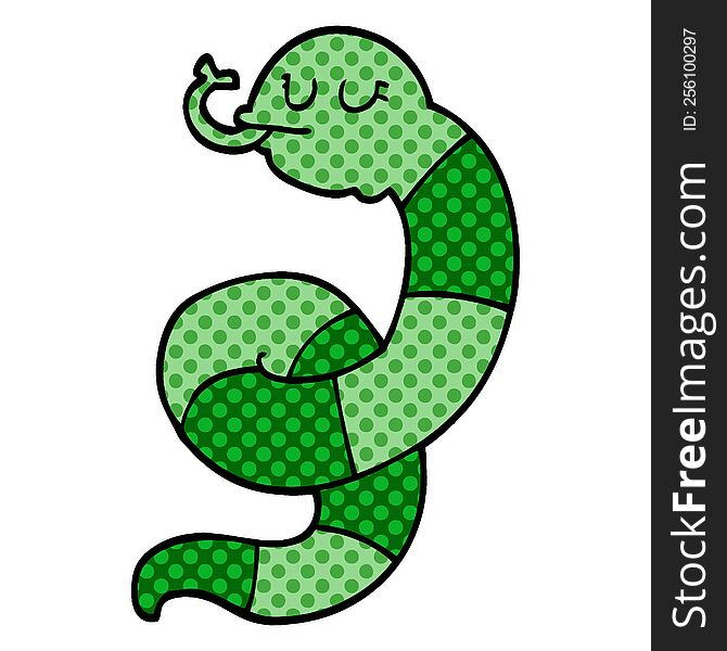 cartoon doodle snake coiled