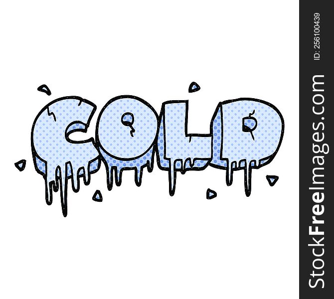 freehand drawn cartoon cold text symbol