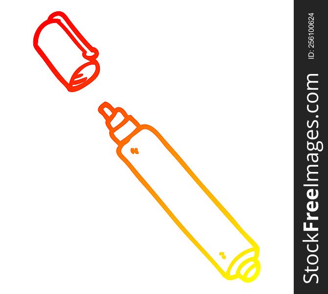 warm gradient line drawing of a cartoon office pen