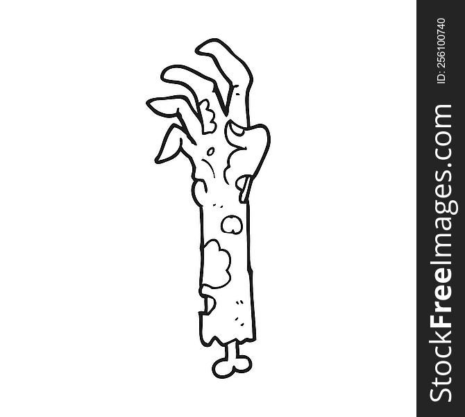 Black And White Cartoon Zombie Arm
